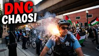 Protesters throw firecrackers in the polices face in Chicago