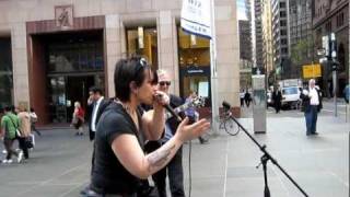 Christelle Berthon: impromptu blues harp at Martin Place chords