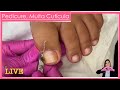 Live de pedicure, muita cutícula.