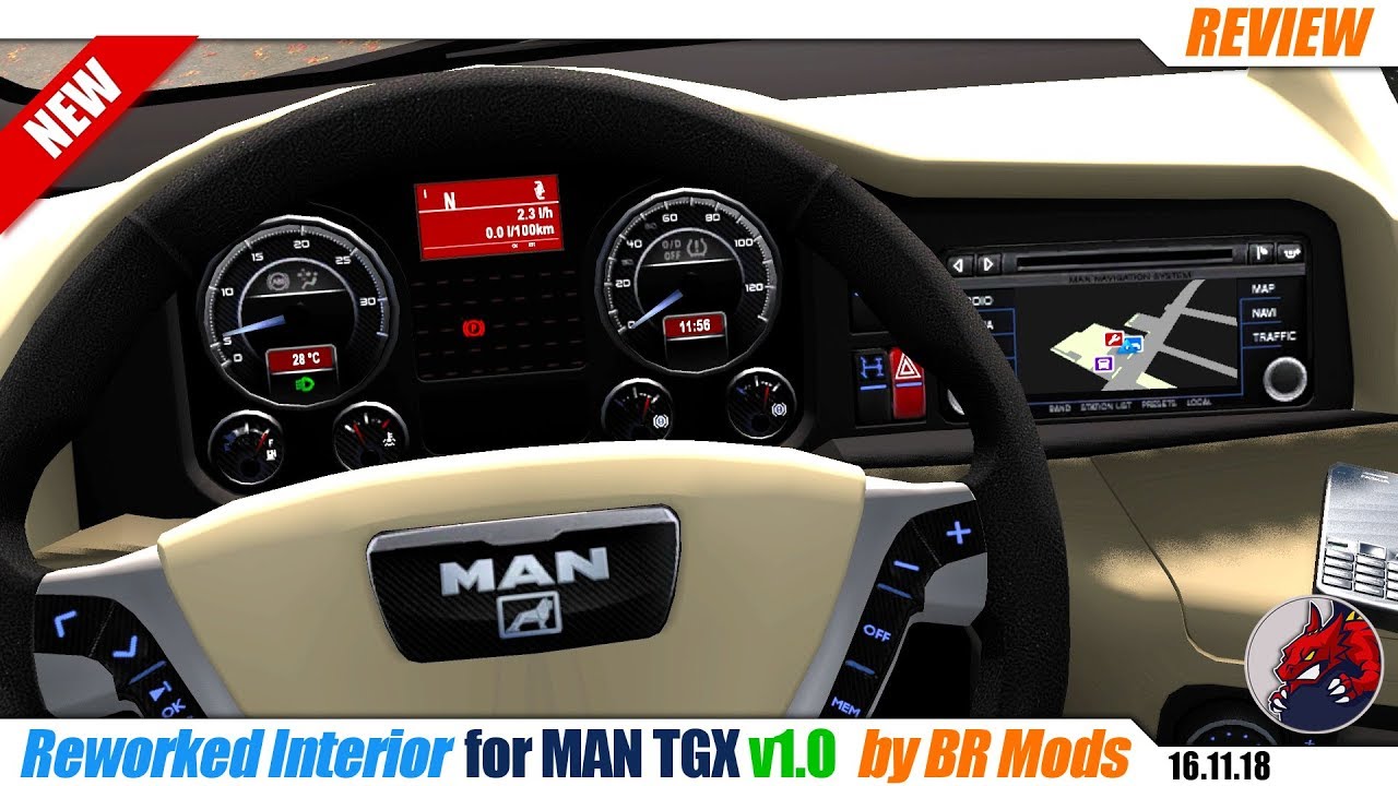 Ets2 1 32 Reworked Interior For Man Tgx V1 0 By Br Mods Review