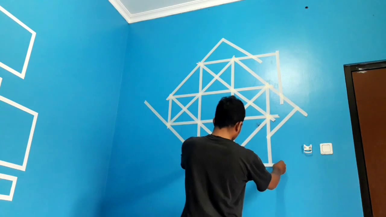 Cat  dinding kamar  motif  geometris YouTube