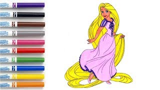 Disney Princesses Coloring Book Page - Princess Rapunzel From Tangled Movie