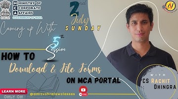 How to Operate MCA Portal? || Lec-5 || CS Rachit Dhingra