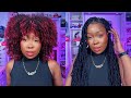 Kinky curly wig vs faux loc wig  shein synthetic wig review