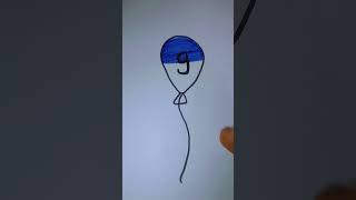 Drawing and coloring balloon number nine