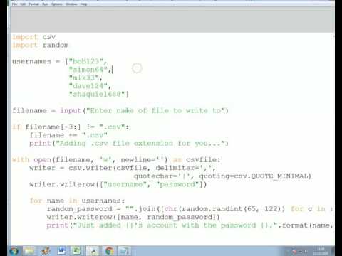 COMP1 - Programming Techniques #1 - writing to a .csv file