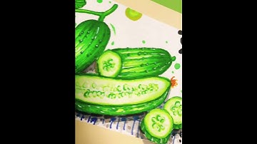 Cucumber#Creative art#Learn to draw with Douyin#Art courseware#Learn to draw from scratch#