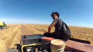 Harvesting hay in the Australian Outback.