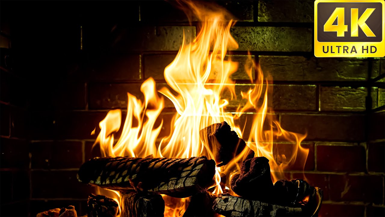 🔥 Cozy Fireplace 4K with Crackling Fire Sounds | Soothing Fireplace for ...