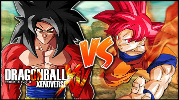 Dragonball Xenoverse: SSJ4 Goku vs SSJ God Goku【HD】