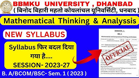 Mathematical computational thinking & analysis new syllabus fyugp 2023-27