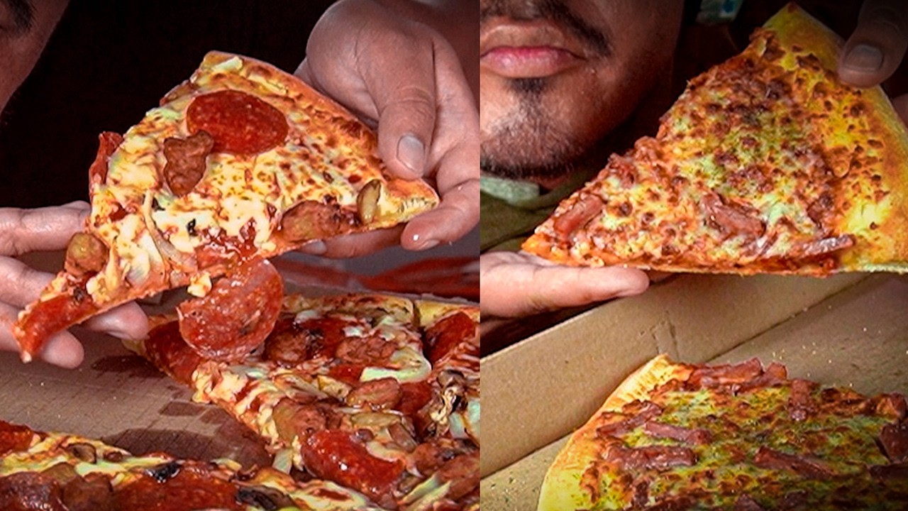 ASMR Eating 2 Little Caesars Pizzas 🍕🔥 | No Talking