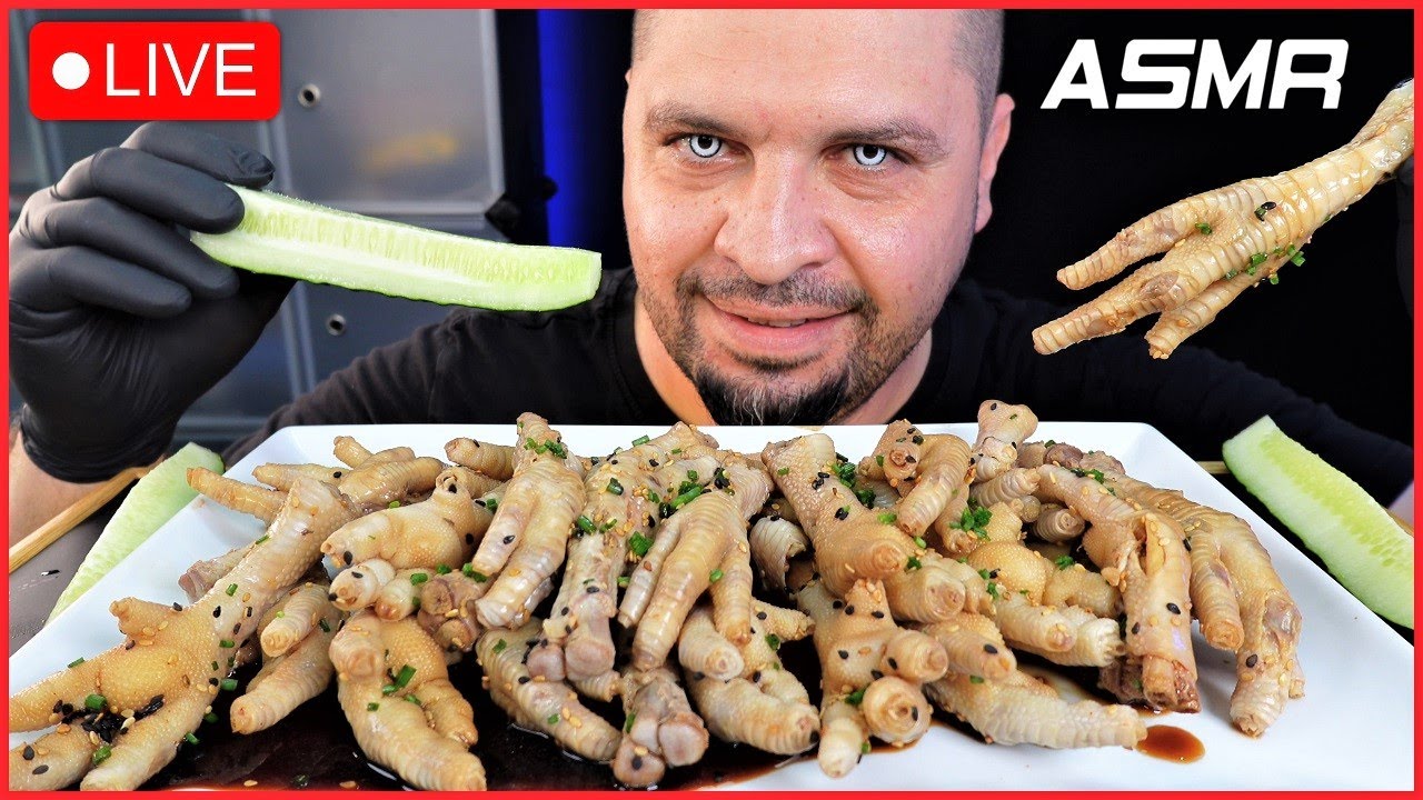 ASMR 🐔 Scurmace 🦶 🔴LIVE - MUKBANG