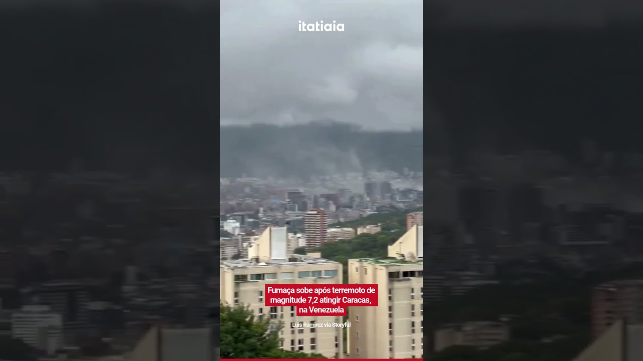 FUMAÇA SOBE APÓS TERREMOTO DE MAGNITUDE 7,2 ATINGIR CARACAS