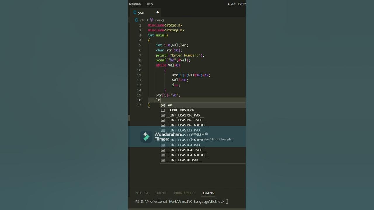 C Programming to convert Integer into String - YouTube