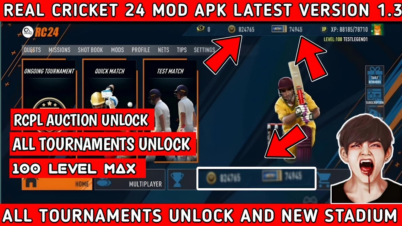 Real cricket 24 mod apk latest version 1.3 Rc24 mod