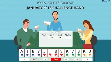 January 2018 Challenge Hand - Learn to play bridge with Joan Butts Bridge
