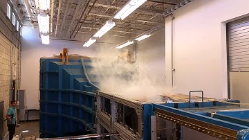 Smoke above wind tunnel top view