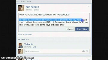 How to post a blank comment on facebook