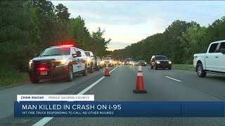 1 dead after sedan crashes into fire truck on 1-95