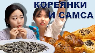 Корейцы пробуют САМСУ/ИНОСТРАНЦЫ ПРОБУЮТ Русскую ЕДУ/Кореянки пробуют Русскую еду/러시아 음식 먹방