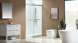 Woodbridge Asd Frameless Bathtub Shower Doors With 5168Mm Clear Tempered Gl, 2 Ways Opening