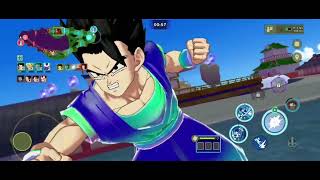 Jugando con Gohan místico en Dragón ball Gekishin Squadra