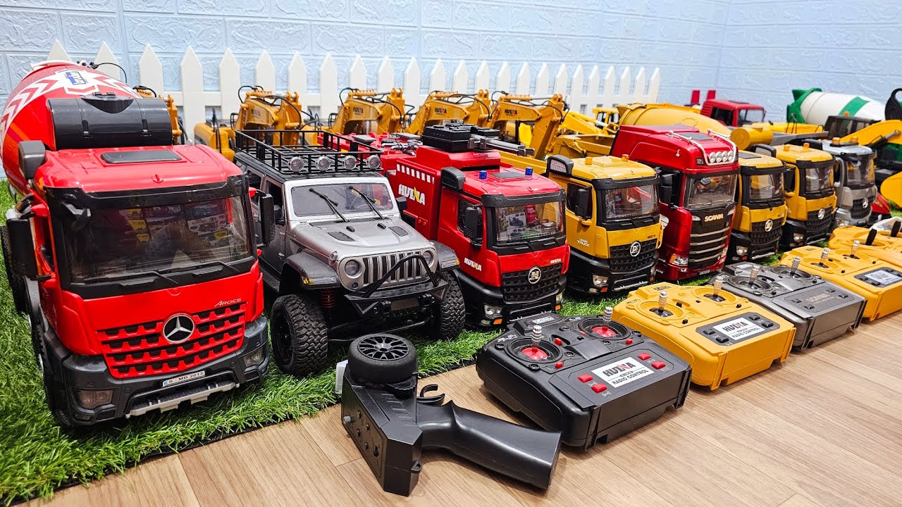 Truk molen, dump truck, rc jeep, truck trailer, excavator, truk pemadam, compactor, rc truck 