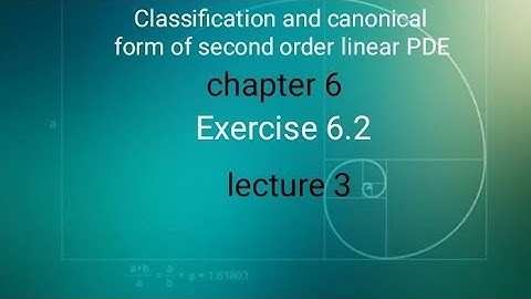 P.D.E Ex 6.2 ( lecture 3 ) Ba/ Bsc 3rd sem