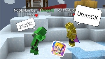 Noob Ask Me To Save His Friend In BedWars!! [Blockman Go]