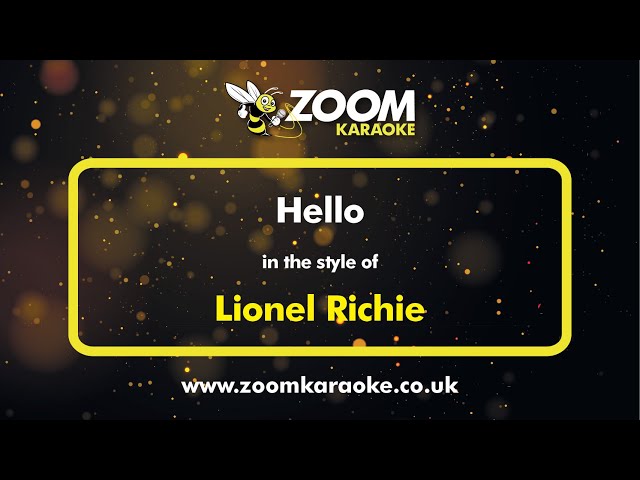 Lionel Richie - Hello - Karaoke Version from Zoom Karaoke class=