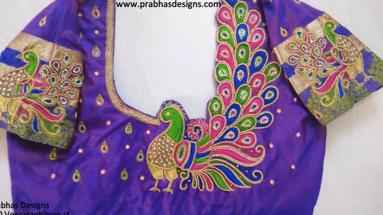 Peacock Pattu Saree Blouse Peacock Aari Work Blouse Designs - Looking ...