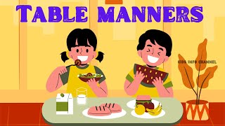 Spoon and Fork Song: Teaching Kids Table Manners@kidsinfo_channel   |Nurserykids rhymes|kids songs|