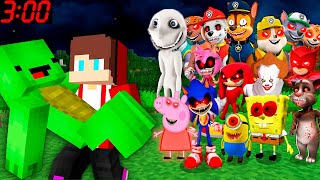 JJ Saving Mikey from Scary MONSTERS PEPPA PIG SONIC PAW PATROL EXE in Minecraft Challenge Maizen