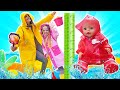 Baby born doll goes for a walk in the rain! Funny videos for kids &amp; toys at the princess castle.
