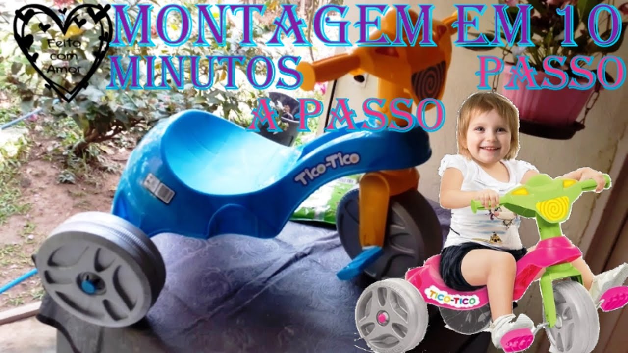 Motoca Triciclo Infantil Tico Bichos Rosa Menina Magic Toys em