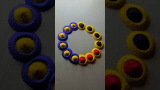 simple rangoli 😄 | satisfying rangoli | ASMR #rangoli #rangolidesigns #indianart #shortsfeed