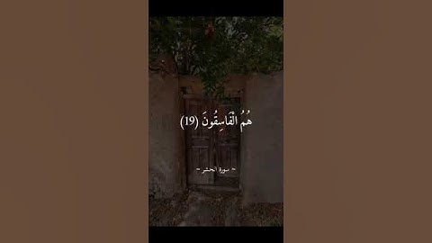 وَلَا تَكُونُوا كَالَّذِينَ نَسُوا اللَّهَ = سورة الحشر = #علي_جابر