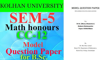 Kolhan University  (sem-5) (math honours) (cc-12) question papers for B.Sc ।। #kolhanuniversity