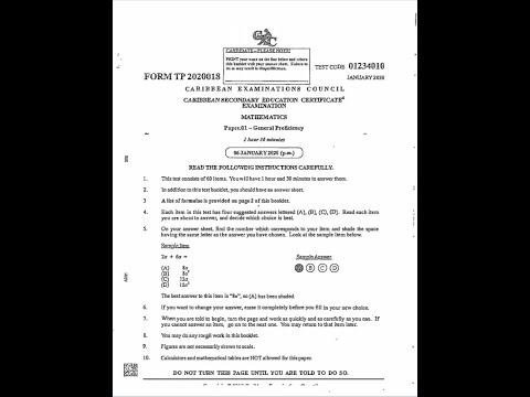 CSEC (CXC) JANUARY
