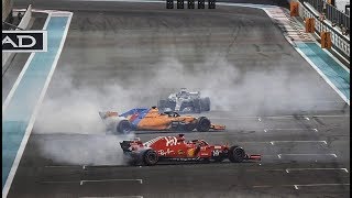 Alonso, Hamilton y Vettel terminaron haciendo donuts en su última  carrera en la Fórmula  1