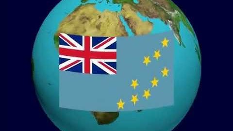 Tuvalu Flag on the Earth