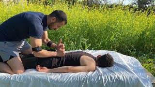 ASMR Massage Yakup - Massage in nature (Neck, back, shoulder)