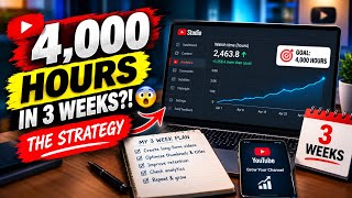 Full How to Get 4,000 YouTube Watch Hours in 3 Weeks — Real Strategy Guide