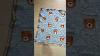 crochet baby blanket 🐻🐻|| teddy bear baby blanket #crochet #baby #viral #trending #viralstory