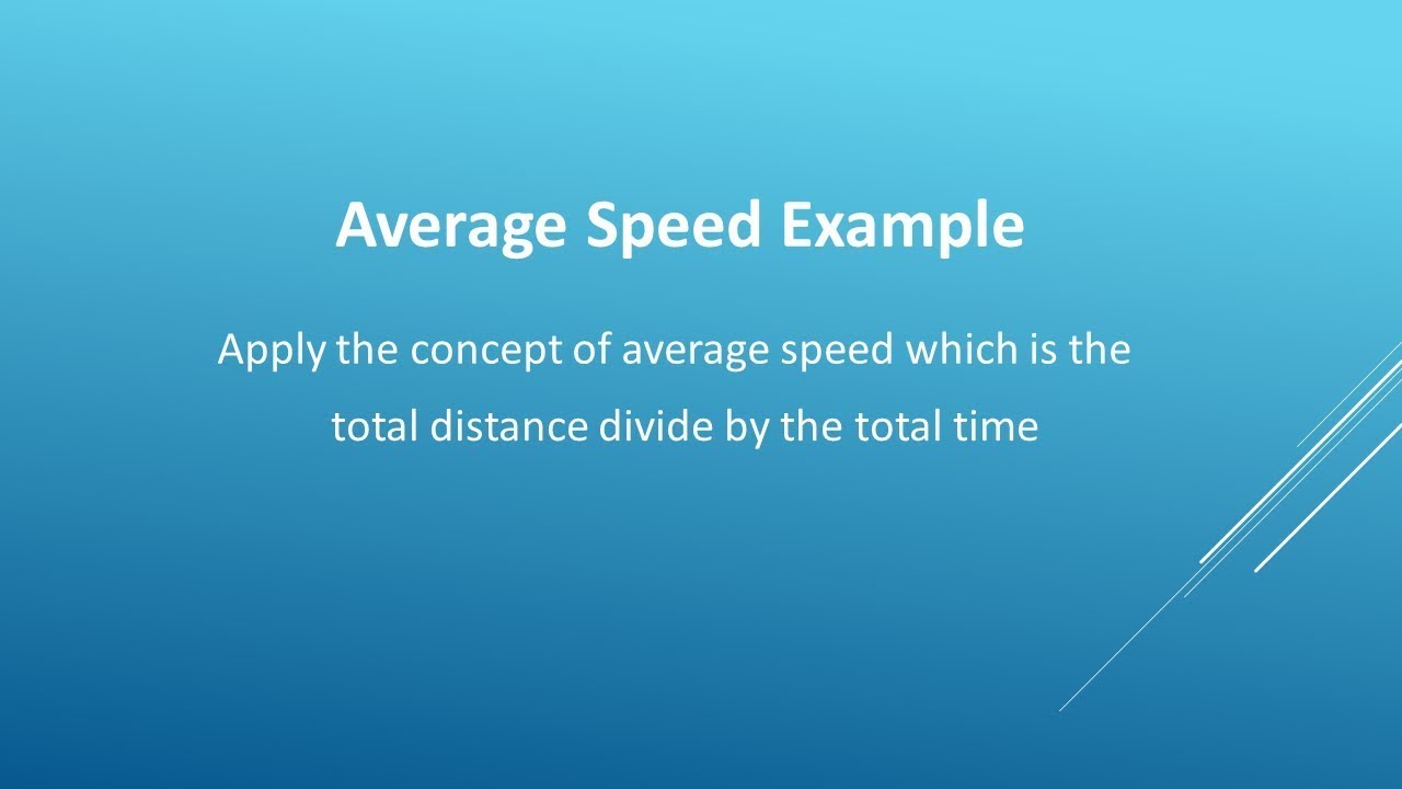 problem solving on average speed