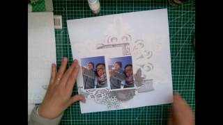 Scrapbook Layout video process - Snow Day