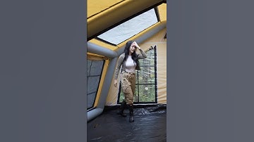 CAMPING WITH A MASSIVE INFLATABLE TENT ON A HEAVY RAIN DAY☔️