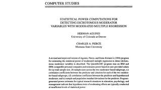 Cracking the Code of Moderator Variables in Regression Analysis Profile