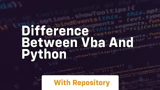 difference between vba and python